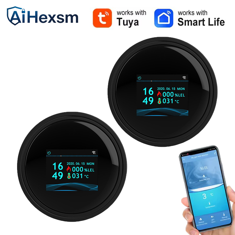 Smart Gas Leak Detector Lpg - Tuya wifi vazamento com função de
