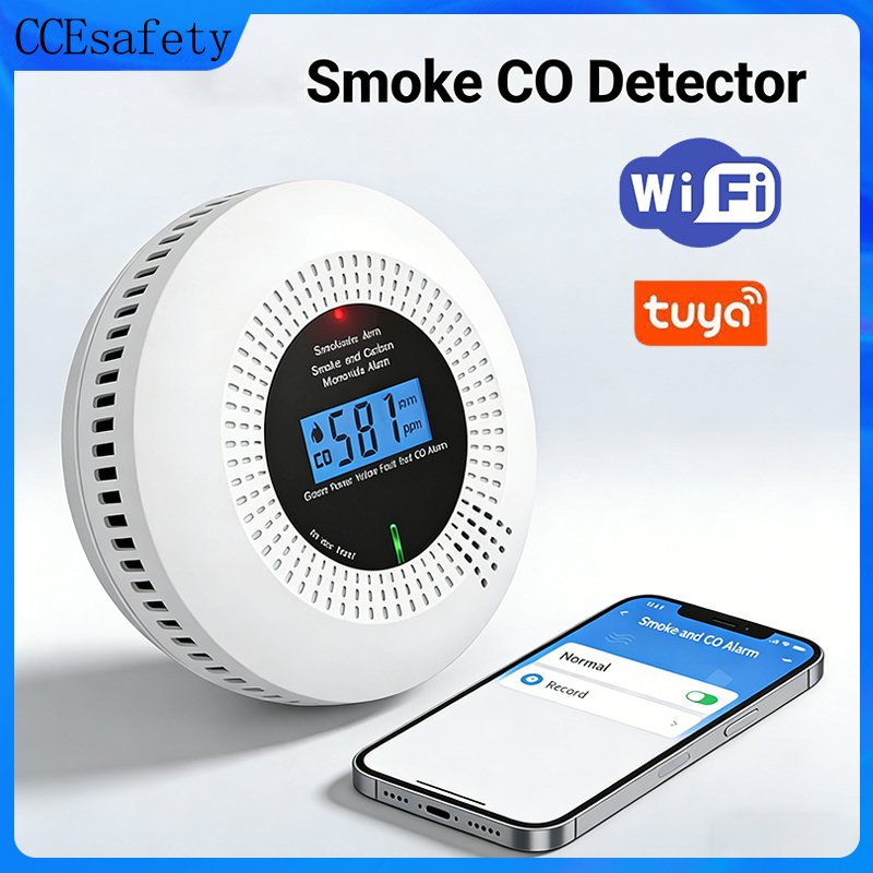 Smoke Alarm 10 Year Battery - Detector de Fumaça CO Wifi Tuya,