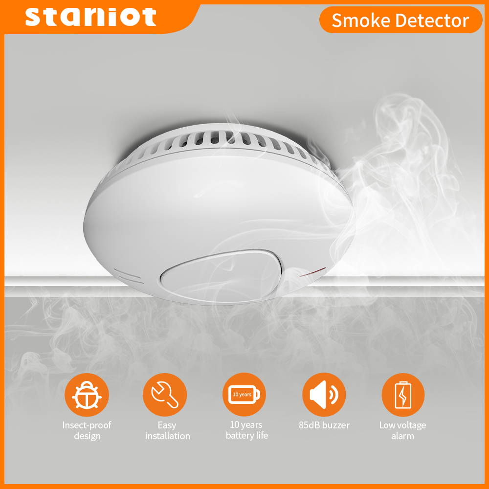Smoke Alarm 10 Year Battery - Detector de fumaça com bateria de