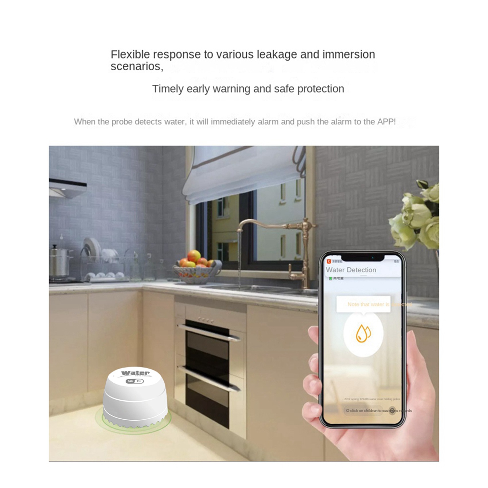 Water Leak Detector Wifi Alarm - Detector de Vazamento Inteligente Wi-Fi ABKW-3X