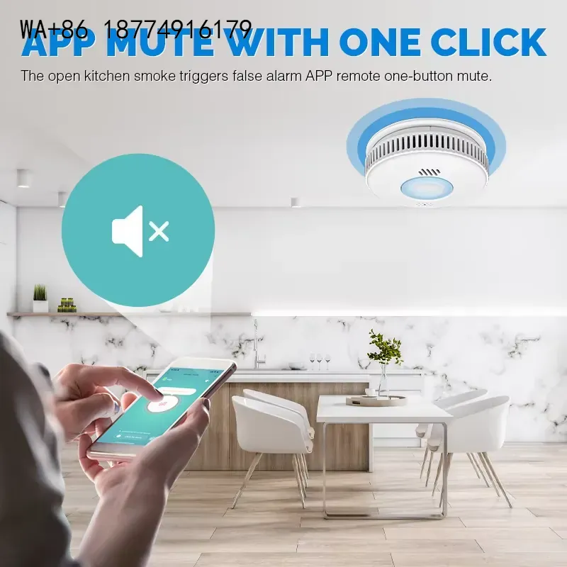 Smart Smoke Detector Wifi - wmwmnu Detetor de Fumaça e Fuga