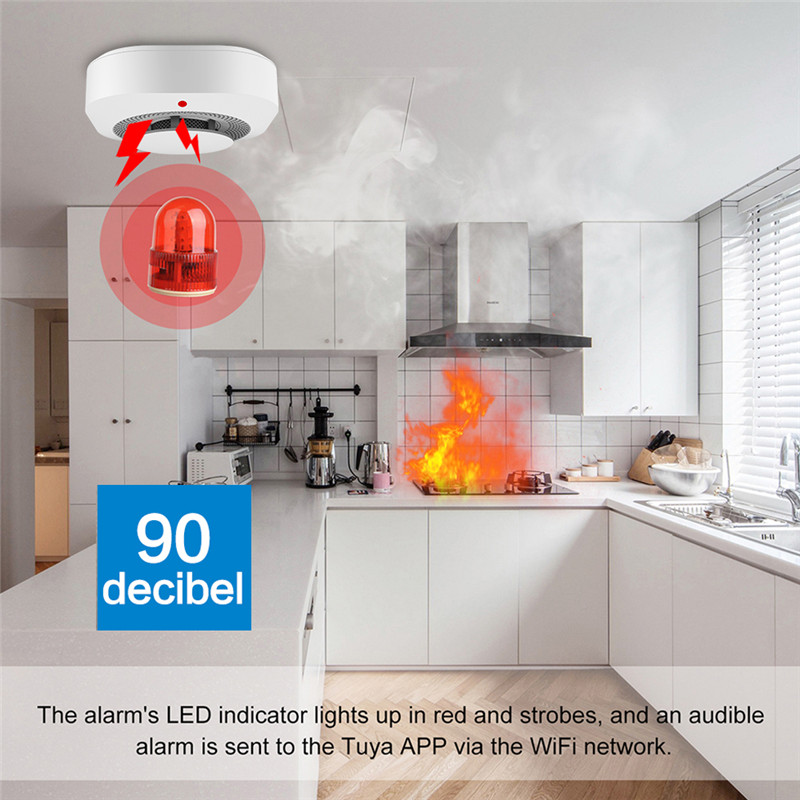 Tuya-WiFi Smoke Detector Senso - Smart Smoke Detector Wifi avaliação e preço