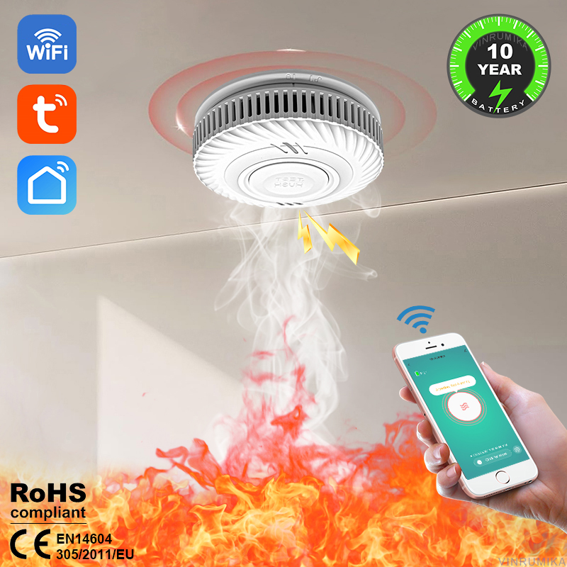 Função wifi tuya detector de f - Smoke Alarm 10 Year Battery avaliação e preço