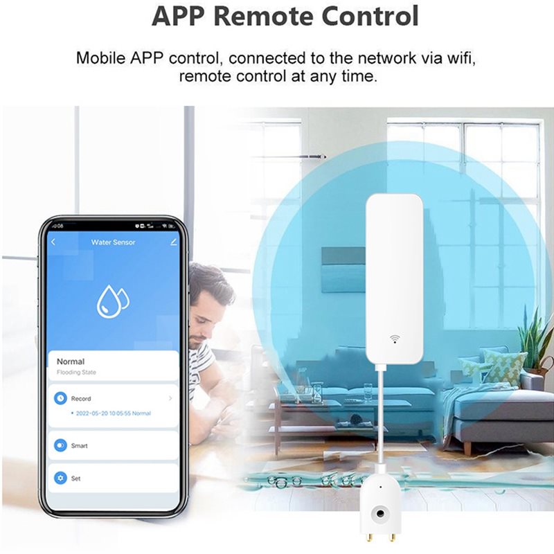 DTEN-Tuya WIFI Sensor Intelige - Water Leak Detector Wifi Alarm avaliação e preço