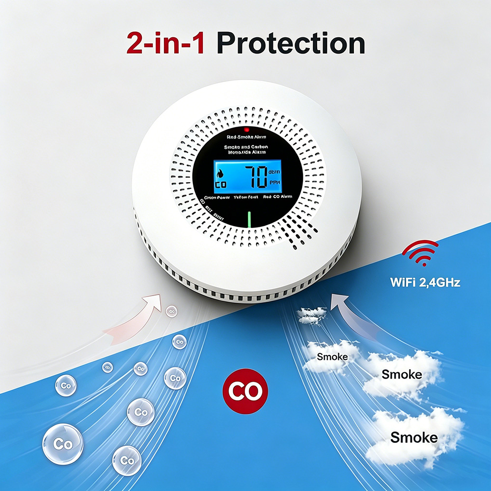 Detector de Fumaça CO Wifi Tuy - Smoke Alarm 10 Year Battery avaliação e preço