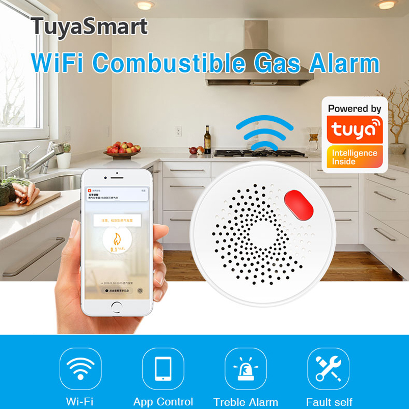 Sensor de Gás Natural Tuya Sma - Smart Gas Leak Detector Lpg avaliação e preço