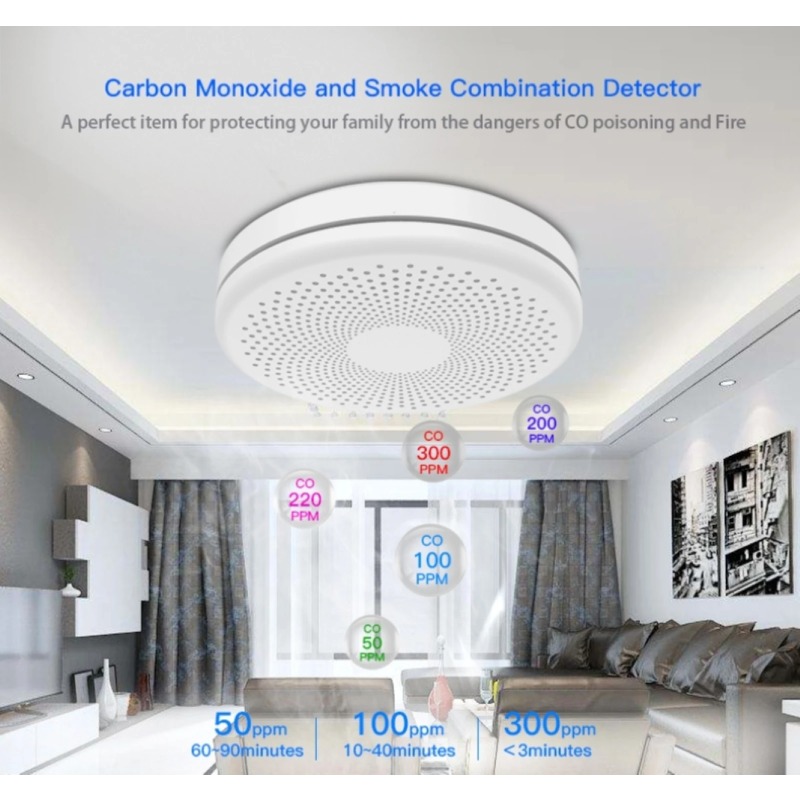 Novo Alarme Inteligente 2 em 1 - Smart Smoke Detector Wifi avaliação e preço