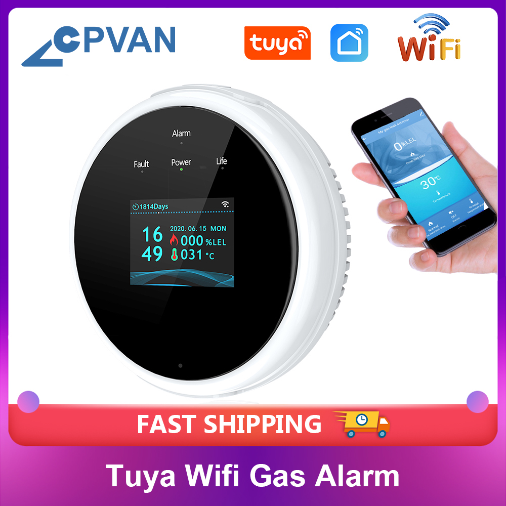 Cpvan tuya wifi sensor de alar - Smart Gas Leak Detector Lpg avaliação e preço