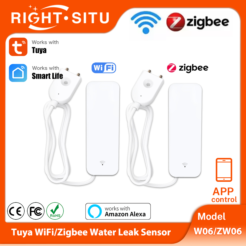 Tuya wifi zigbee sensor de águ - Water Leak Detector Wifi Alarm avaliação e preço