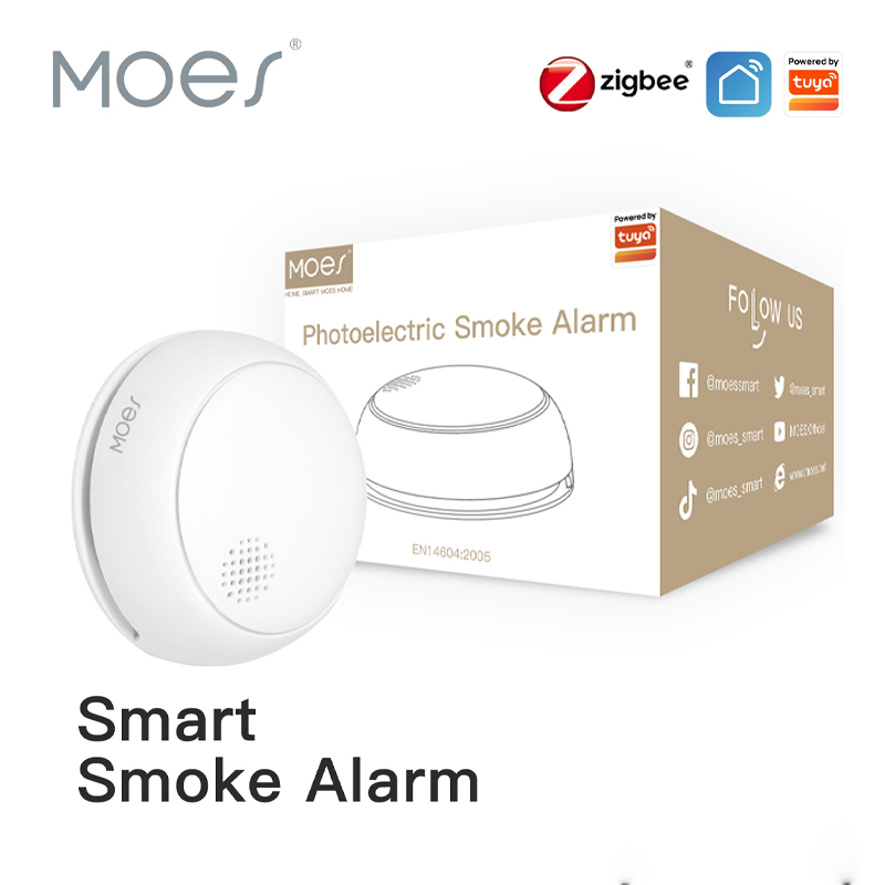 Moes zigbee inteligente sem fi - Zigbee Smoke Sensor Tuya avaliação e preço