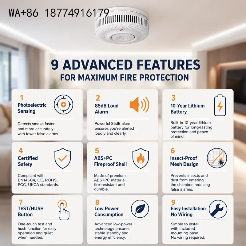 wmwmnu Sensor de Fumaça e Vaza - Smoke Alarm 10 Year Battery avaliação e preço