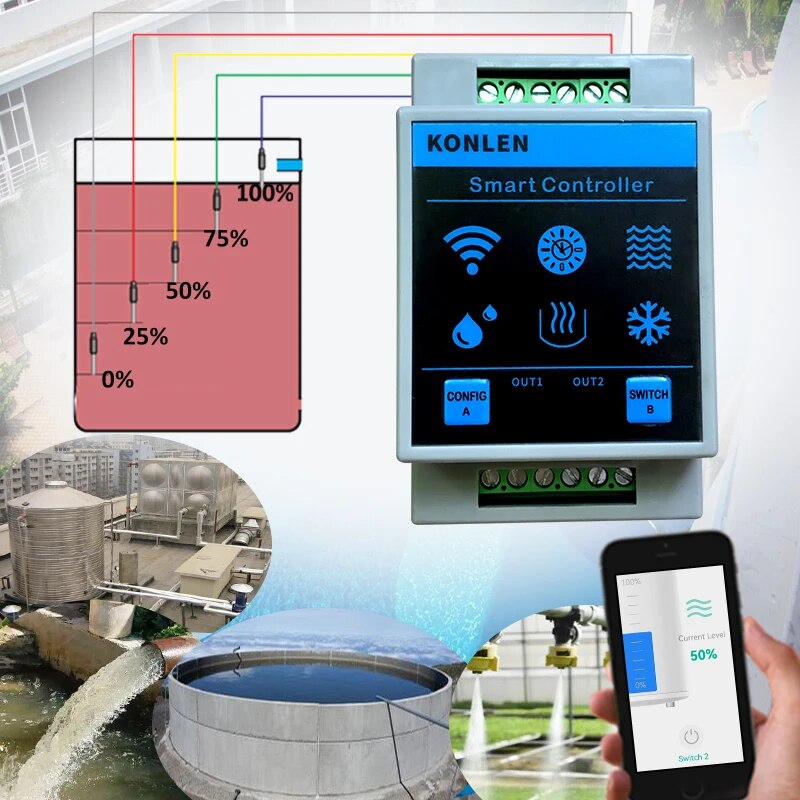 KONLEN Tuya Sensor De Nível De - Water Leak Detector Wifi Alarm avaliação e preço