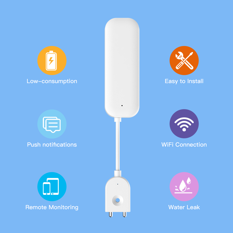 Tuya wifi zigbee sensor de águ - Water Leak Detector Wifi Alarm avaliação e preço