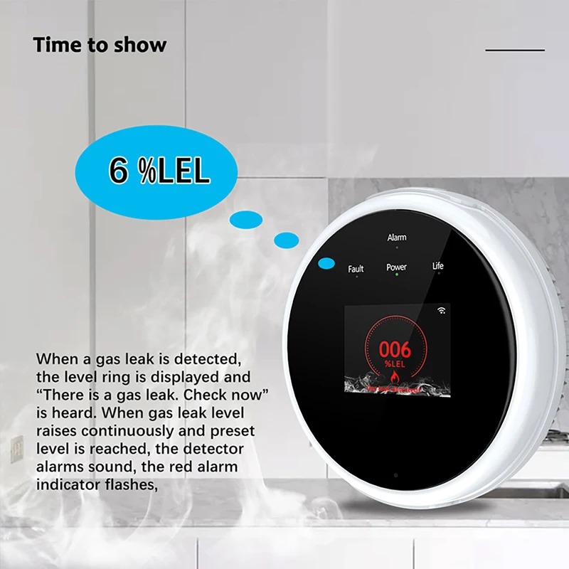 Tuya wifi gás lpg sensor de va - Smart Gas Leak Detector Lpg avaliação e preço