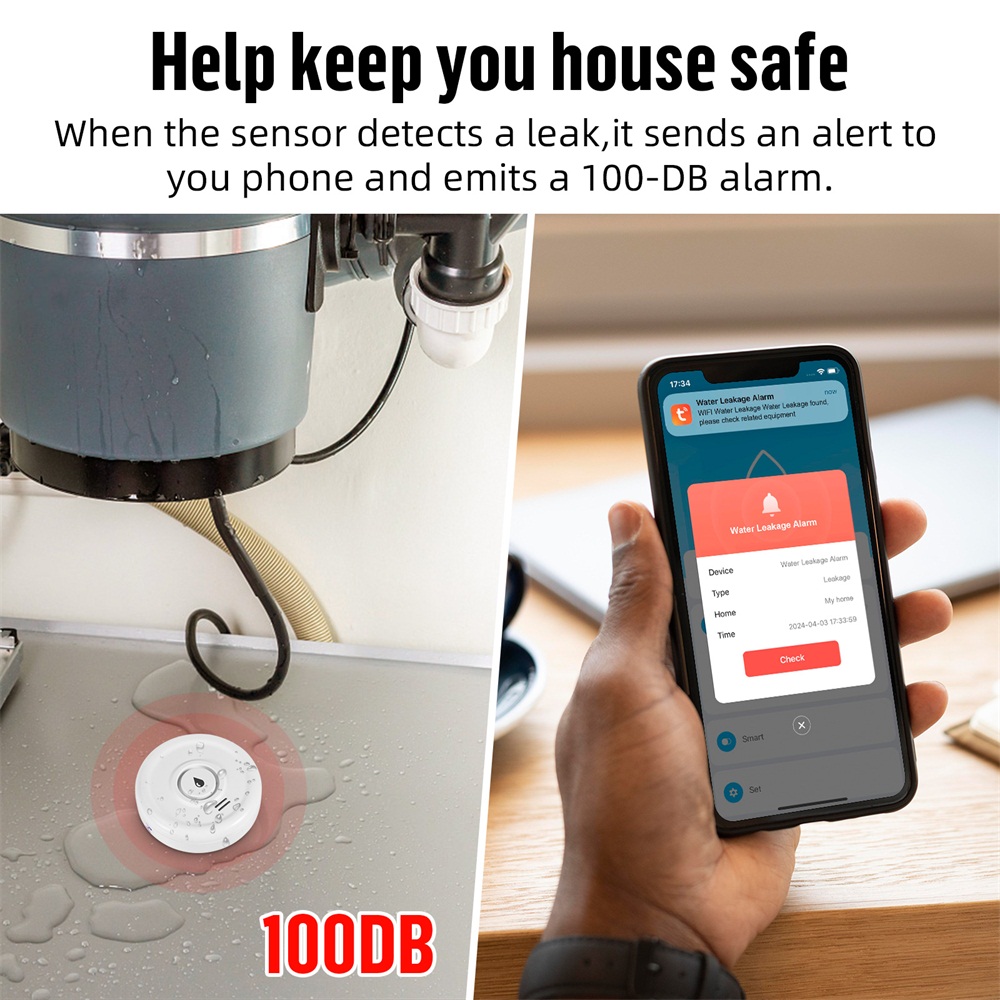Alarme de Vazamento de Água Tu - Water Leak Detector Wifi Alarm avaliação e preço