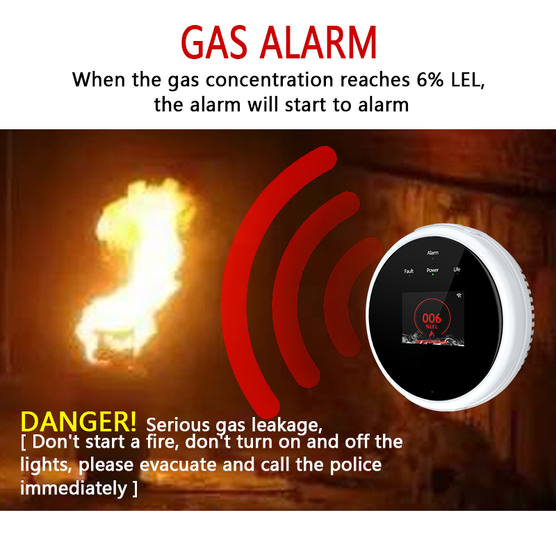 Tuya wifi vazamento com função - Smart Gas Leak Detector Lpg avaliação e preço