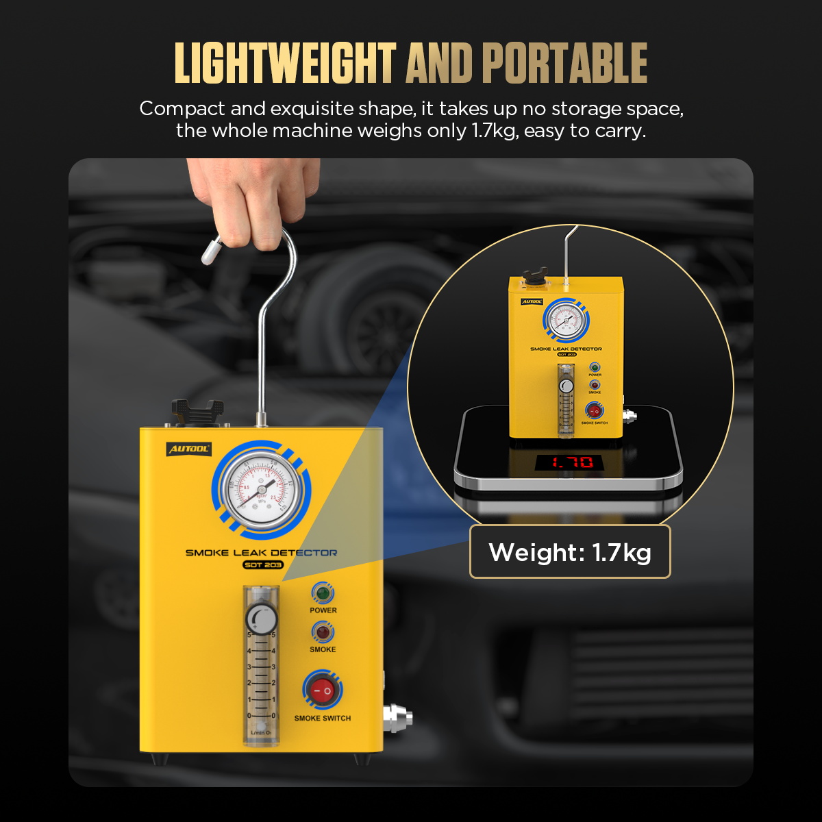 AUTOOL SDT203: Máquina de fumo - Smoke Alarm Escape Light avaliação e preço
