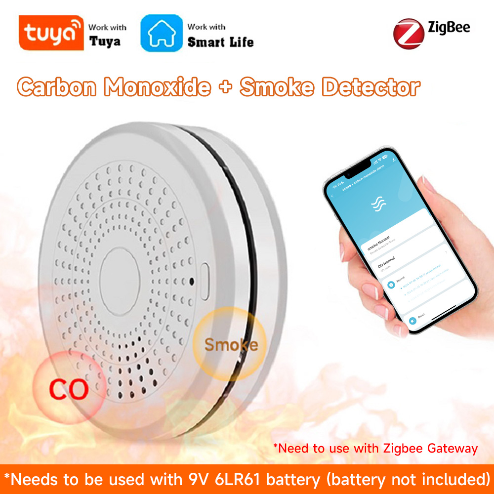 Tuya 2-em-1 wifi/zigbee alarme - Zigbee Smoke Sensor Tuya avaliação e preço