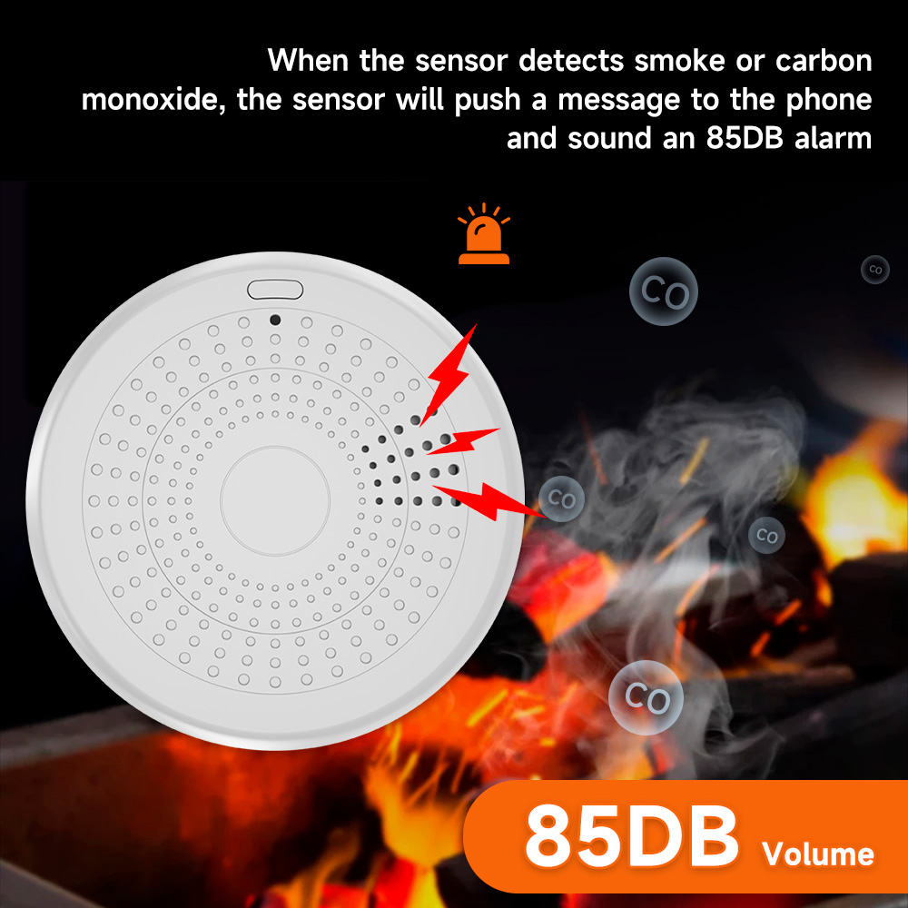 Tuya 2-em-1 wifi/zigbee alarme - Zigbee Smoke Sensor Tuya avaliação e preço