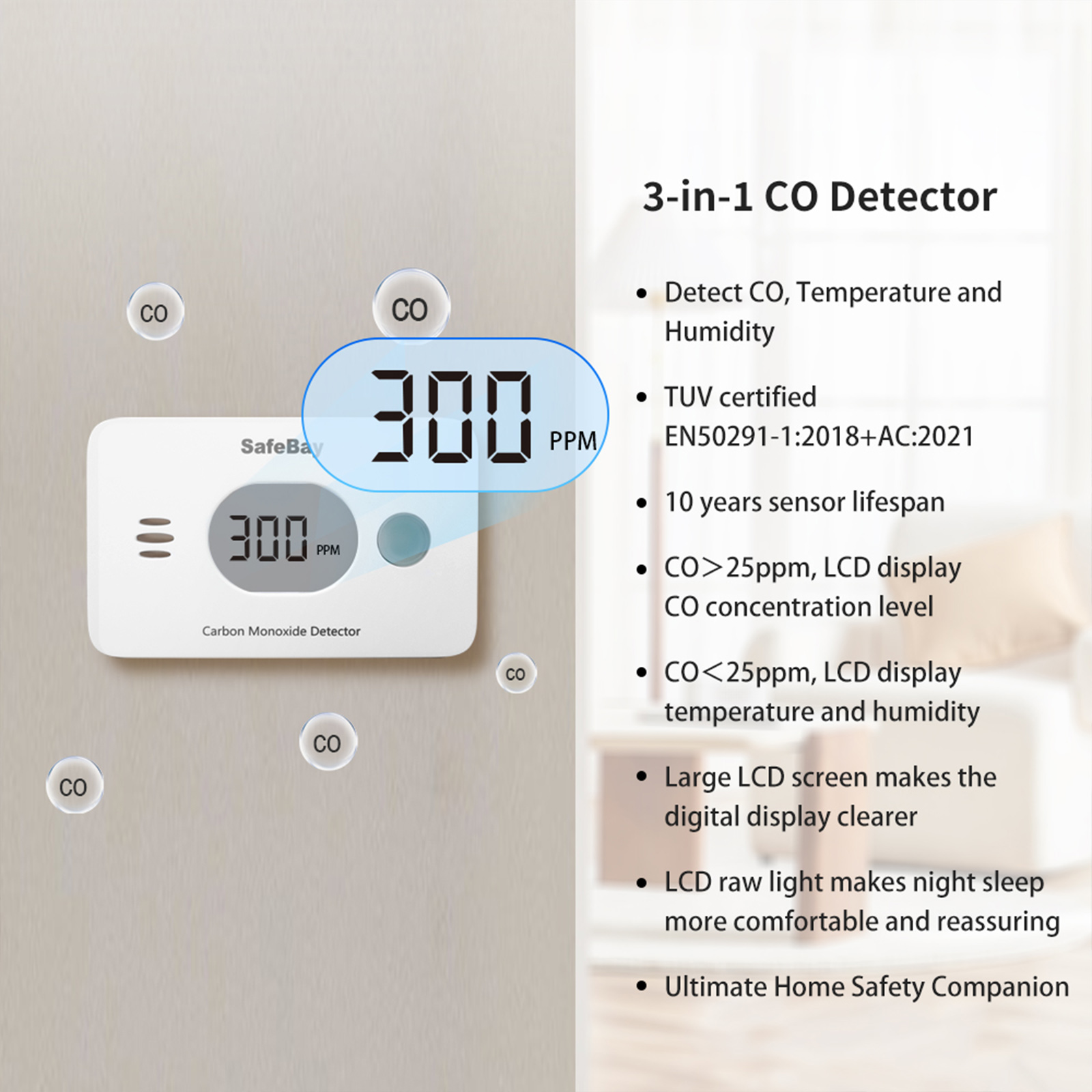 Detector de Monóxido de Carbon - Carbon Monoxide Detector Combo avaliação e preço